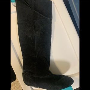 Chinese laundry, size 6.5, black flat over the knee suede boots